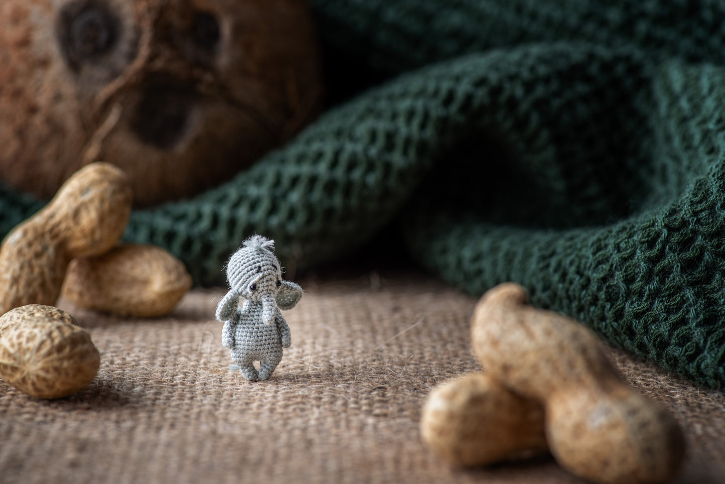 Mini crochet elephant collectible – handmade soft sculpture by TaleWorld