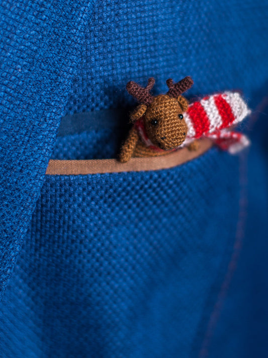 Miniature Crochet Moose with scarf