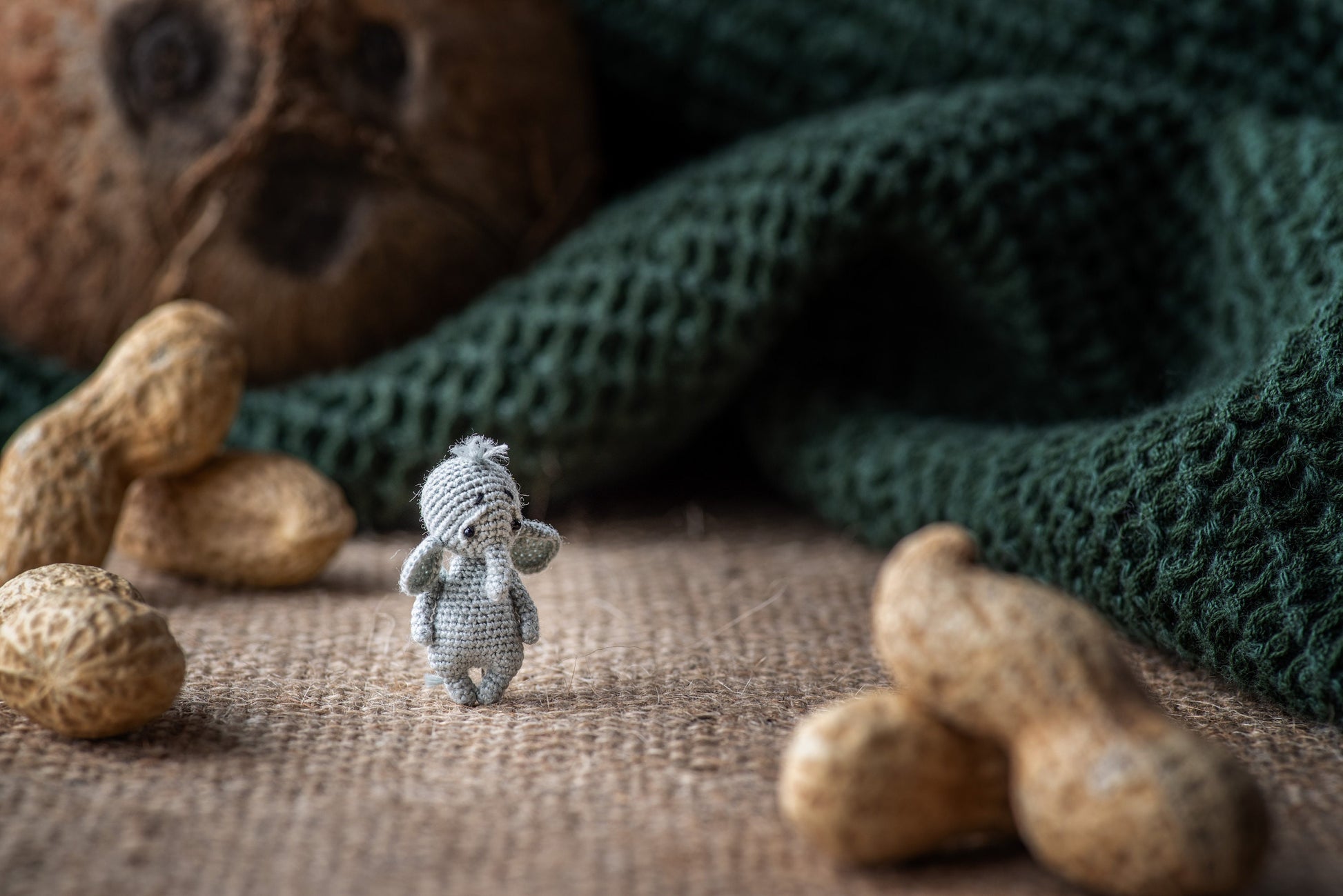 Mini crochet elephant collectible – handmade soft sculpture by TaleWorld