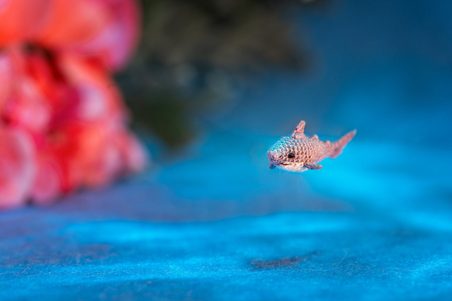Miniature crochet shark