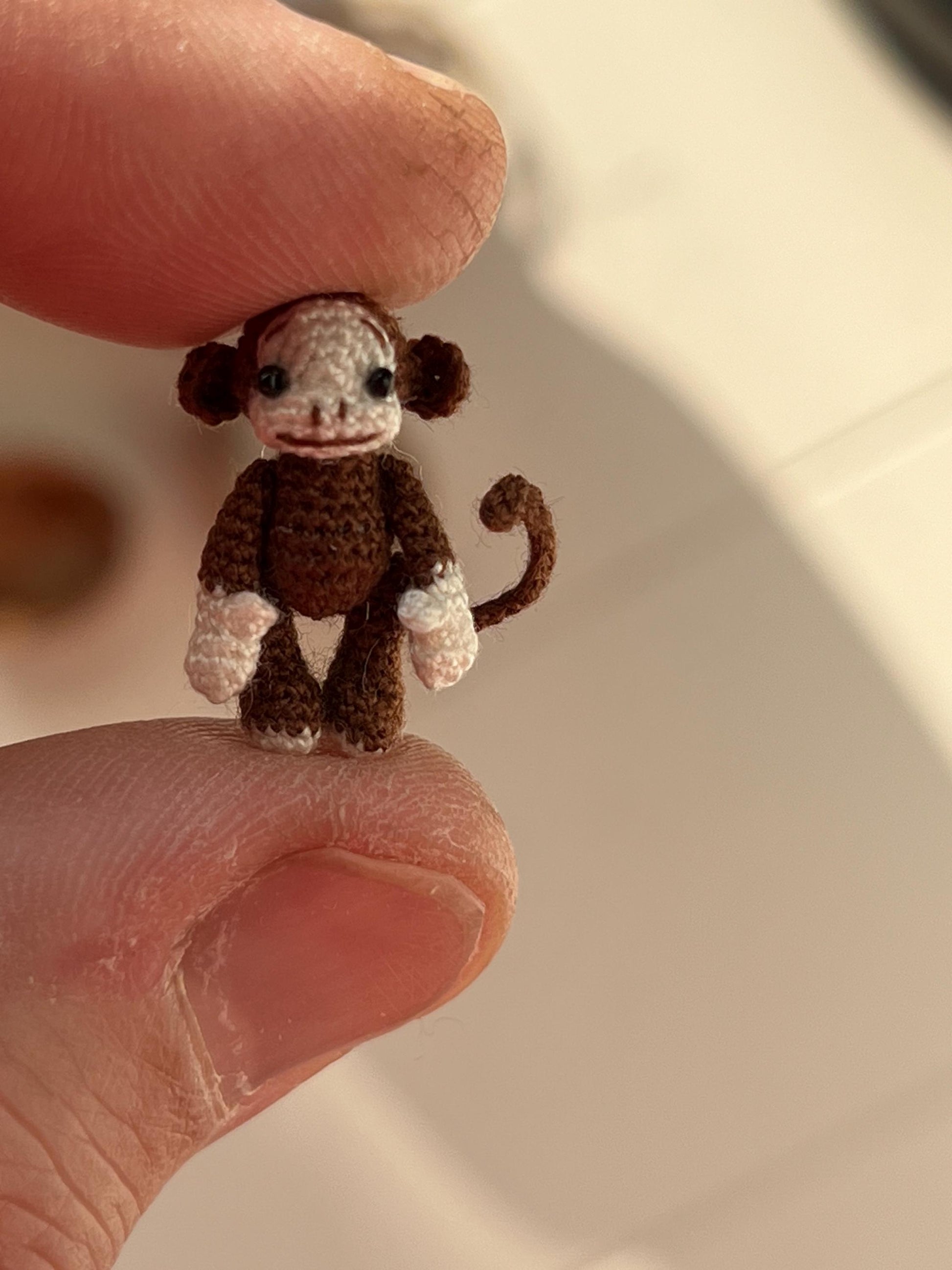 TaleWorld crochet monkey figurine for collectors and dollhouse scenes
