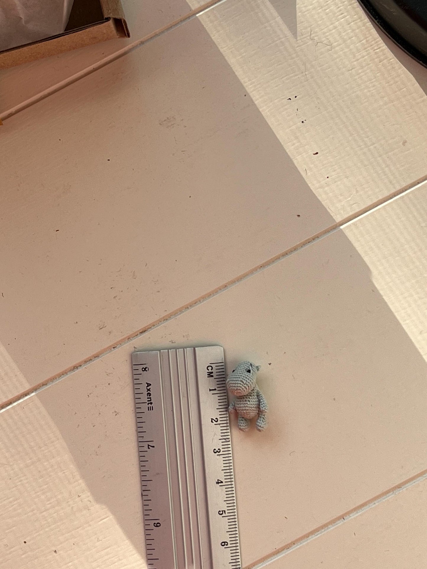 Miniature Crochet Hippo with Balloons