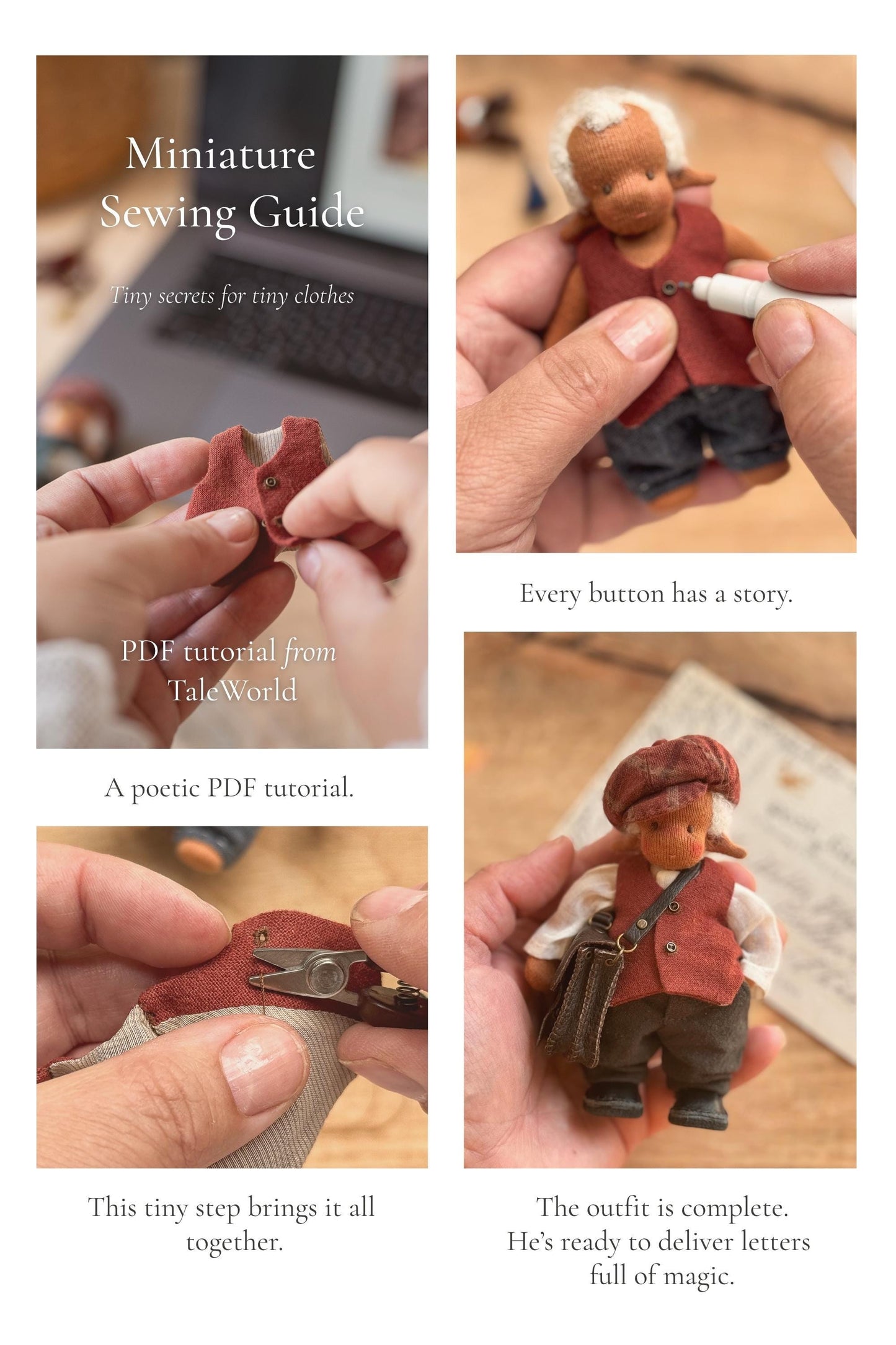 Miniature Sewing Guide – Tiny Doll Clothes PDF Tutorial – Printable Pattern