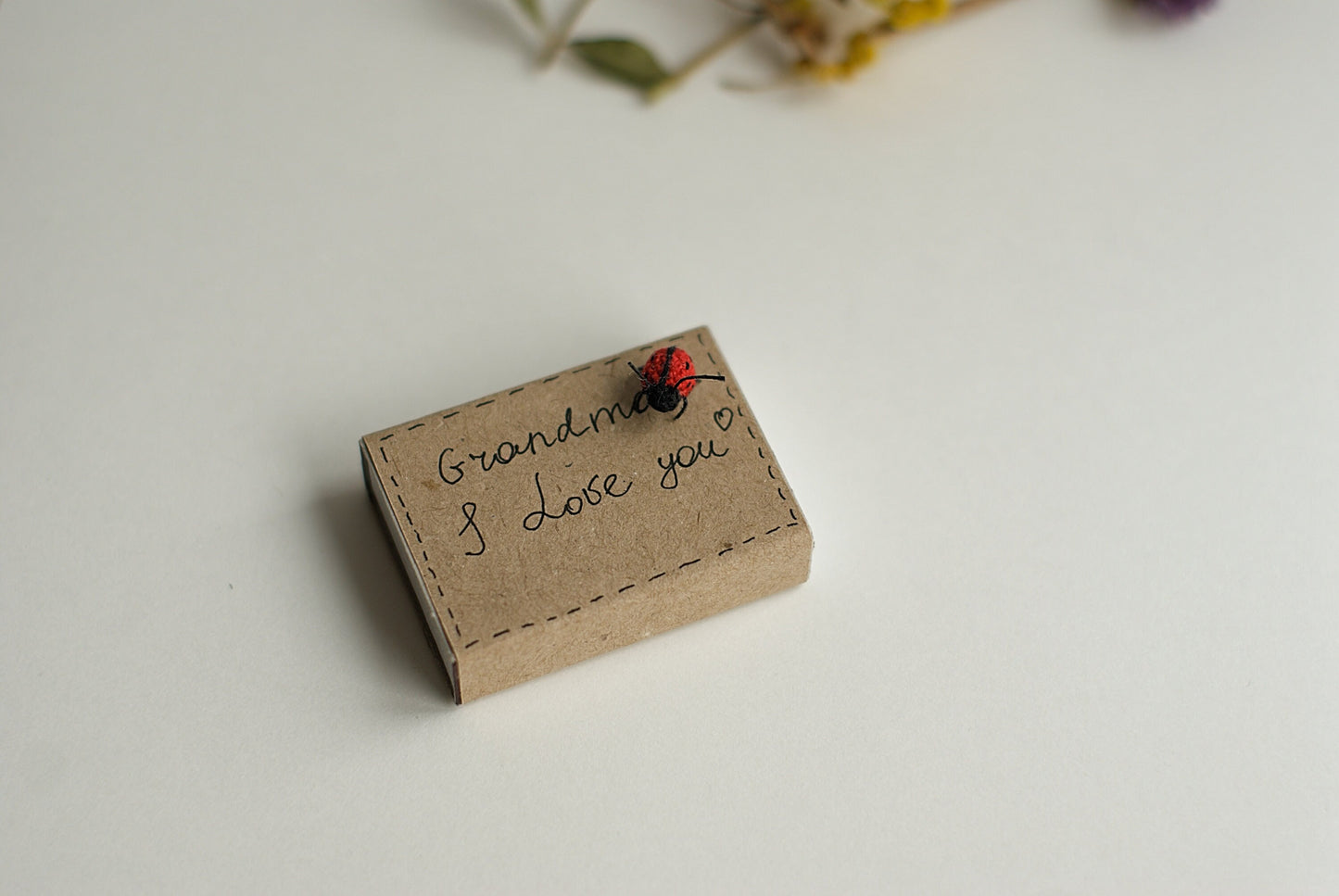 Personalized gift box with ladybug and sunflower