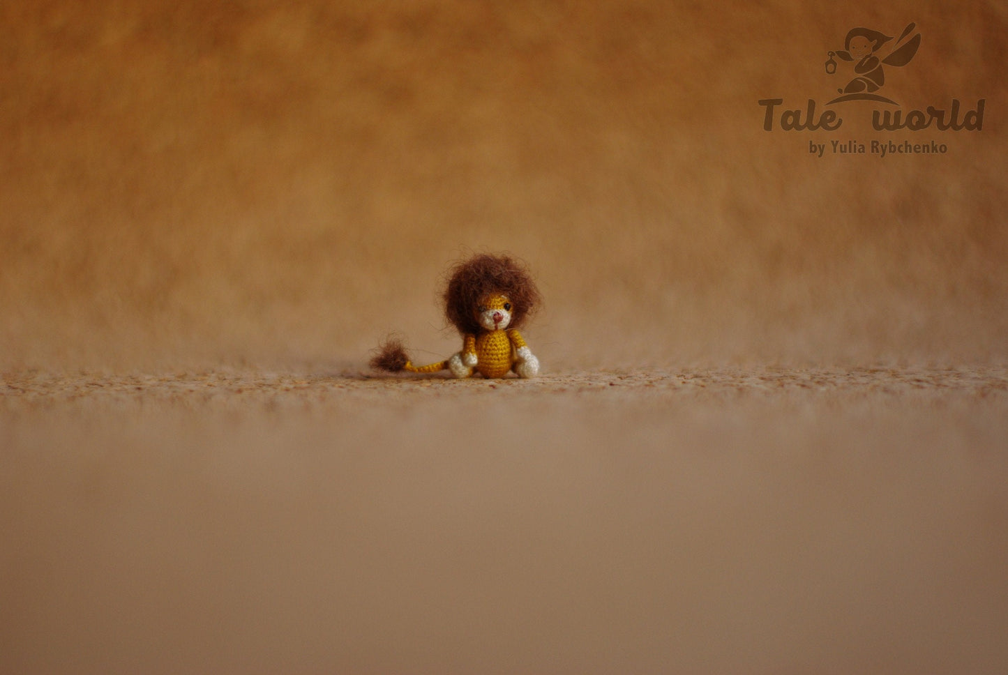 Amigurumi lion doll on a cozy background, full of warmth and softness