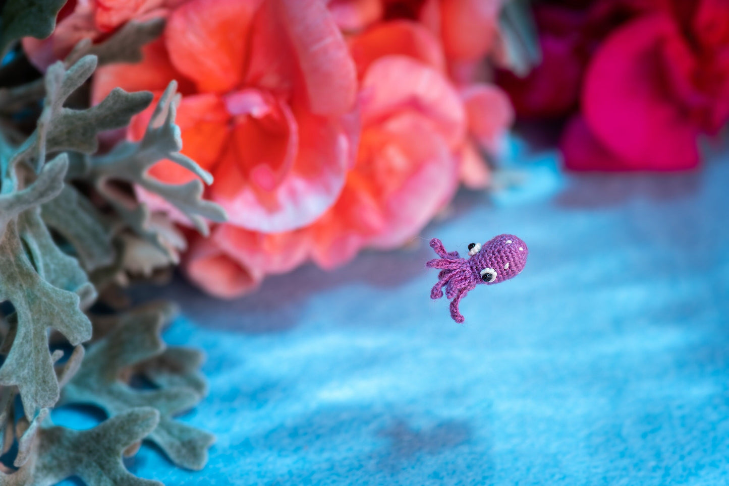 Miniature crochet octopus handmade