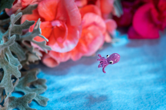Miniature crochet octopus handmade