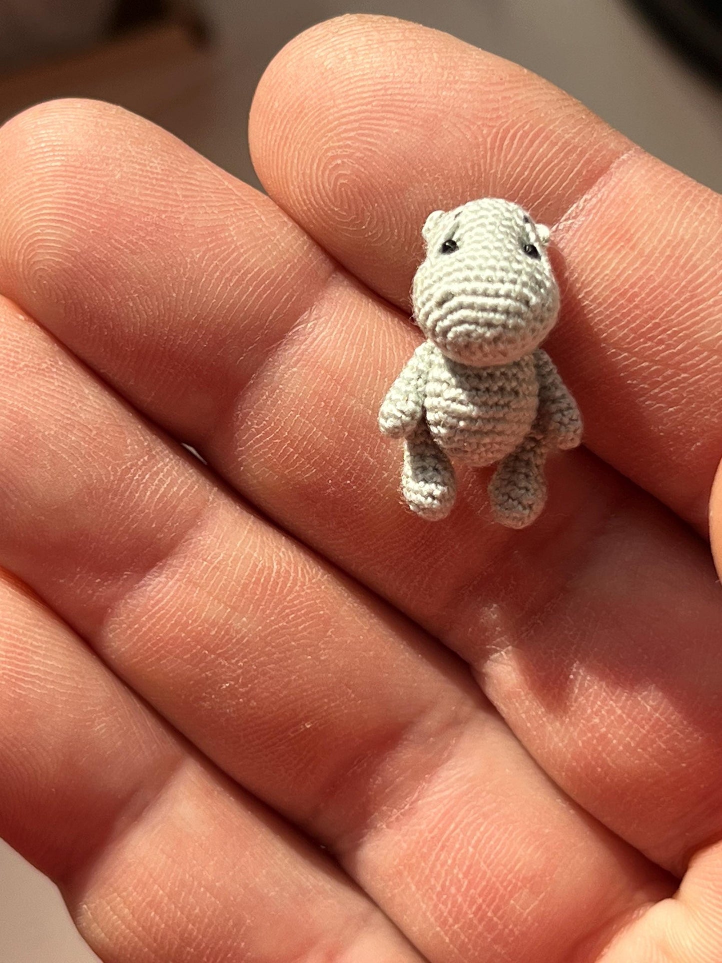 Miniature Crochet Hippo with Balloons