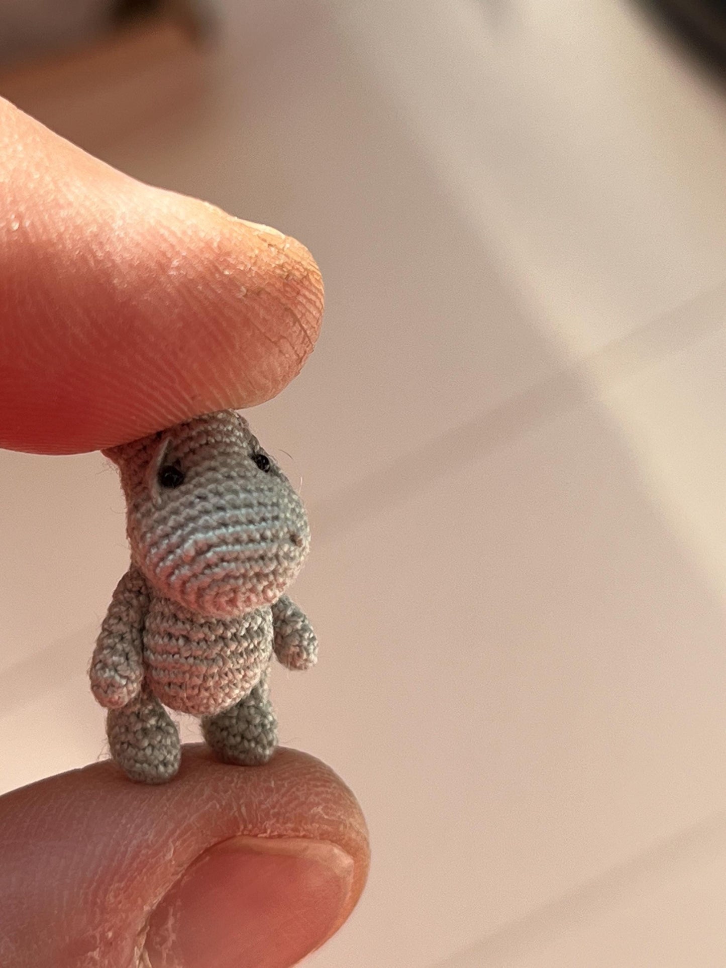 Miniature Crochet Hippo with Balloons