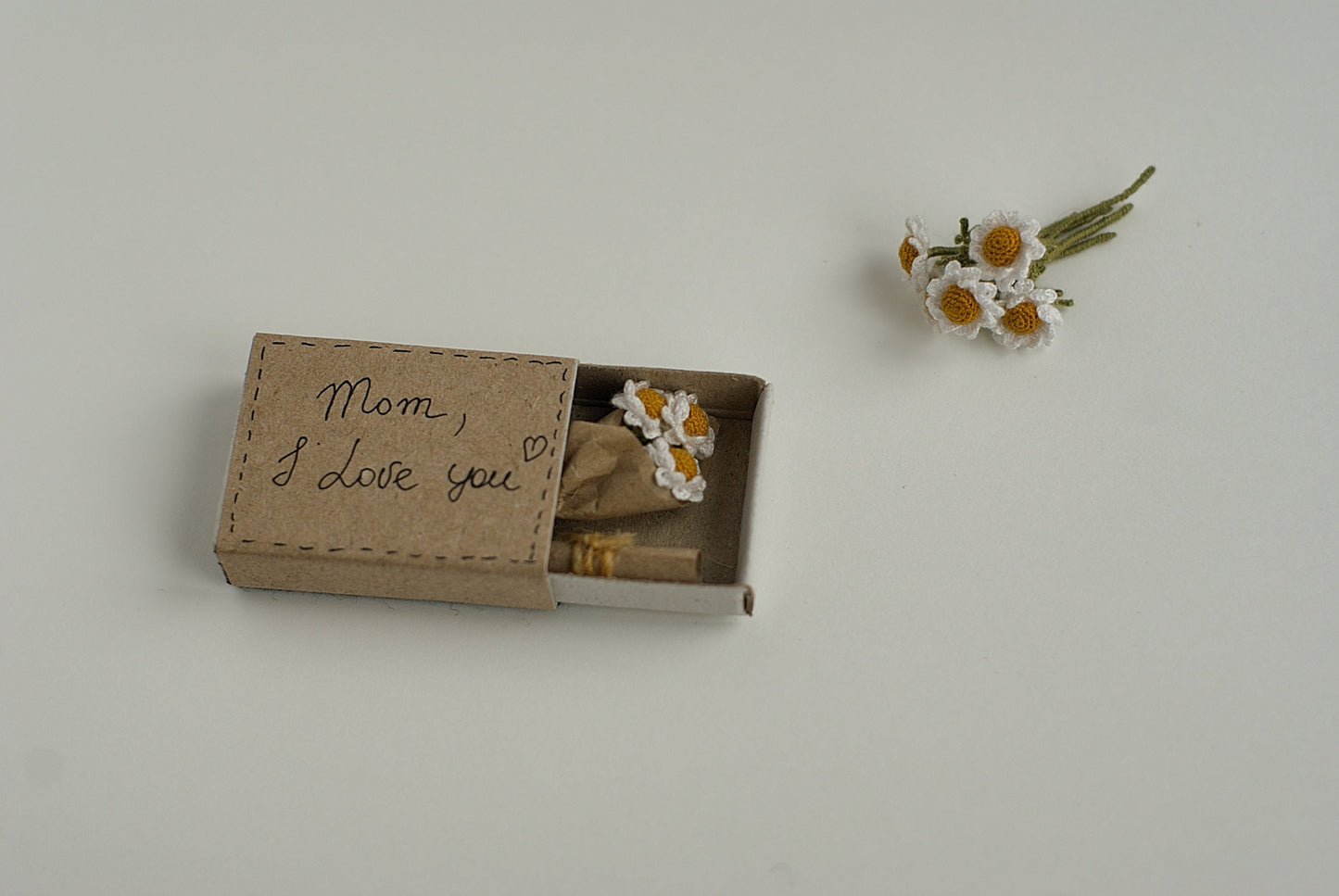 Handmade "Mom, I Love You" matchbox gift