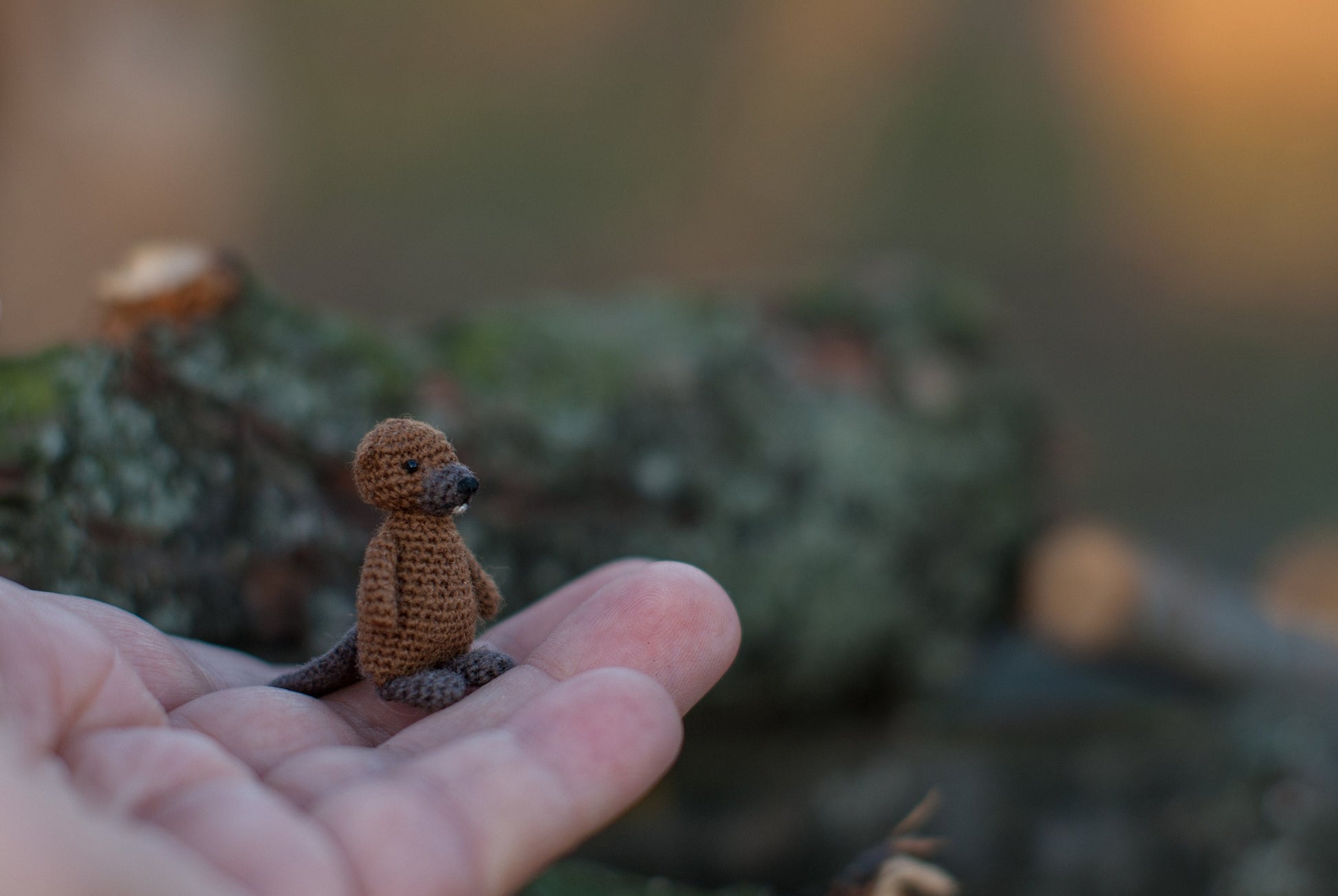 TaleWorld miniature beaver in the hands