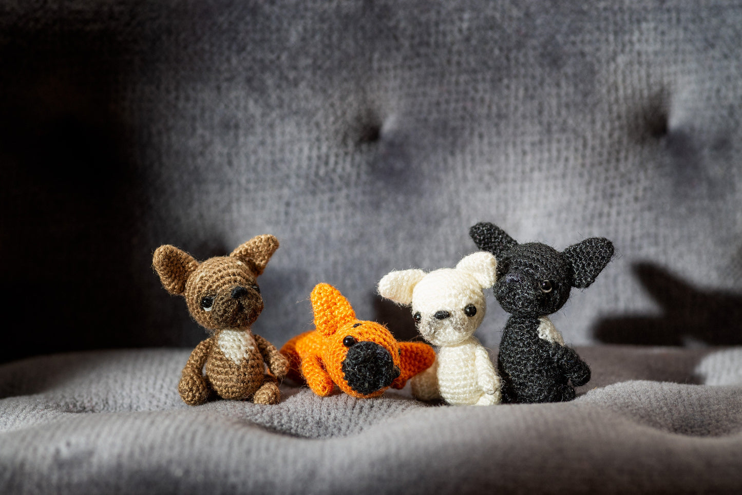 Small French bulldog toy in cozy setting